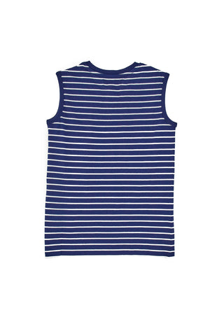 Modra majica z belimi črtami Pitt Kids PT-B-T-05008