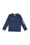 Modra majica z dolgimi rokavi in natisnjenim motivom Pitt Kids PT-B-T-05017