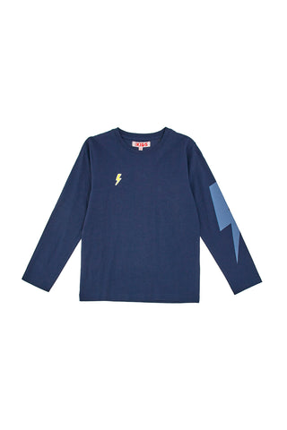 Modra majica z dolgimi rokavi in natisnjenim motivom Pitt Kids PT-B-T-05017