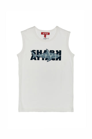 Bela majica brez rokavov Shark Pitt Kids 05020