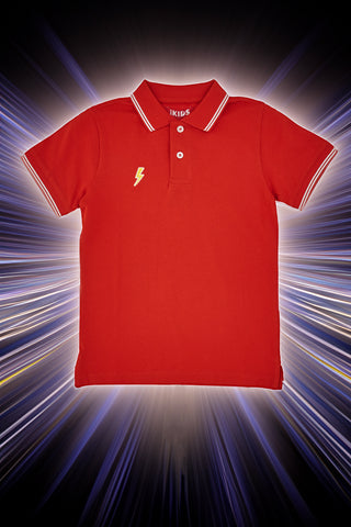 Rdeča polo majica z belimi robovi Pitt Kids PT-B-PL-05031
