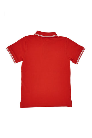 Rdeča polo majica z belimi robovi Pitt Kids PT-B-PL-05031