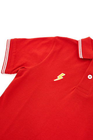 Rdeča polo majica z belimi robovi Pitt Kids PT-B-PL-05031