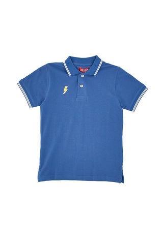 Modra polo majica z belimi robovi Pitt Kids PT-B-PL-05032