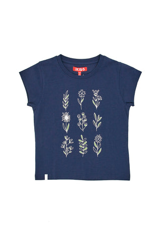 Modra majica s potiskom z bleščicami Pitt Kids PT-G-T-05051