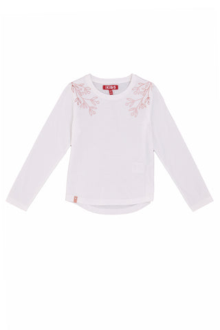 Bele majice z dolgimi rokavi s potiskom Pitt Kids PT-G-T-05054