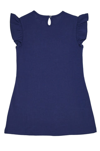 Modra obleka s kratkimi rokavi in volani Pitt Kids PT-G-D-05066