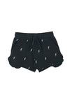 Črne hlače s sivimi bliskavicami in volani Pitt Kids PT-G-SP-05075