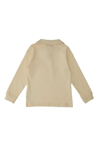 Bela majica z dolgimi rokavi in ovratnikom PITT KIDS 6006
