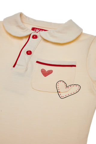 Bela majica z dolgimi rokavi in ovratnikom PITT KIDS 6006