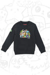 Črna majica z okroglim izrezom in motivi PITT KIDS 6012