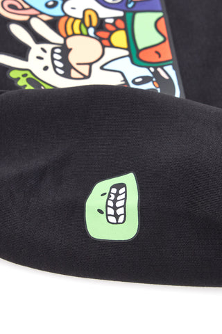 Črna majica z okroglim izrezom in motivi PITT KIDS 6012