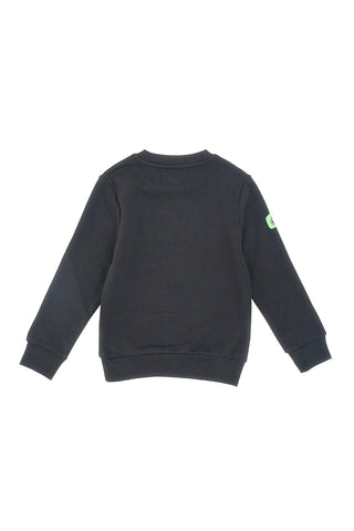 Črna majica z okroglim izrezom in motivi PITT KIDS 6012
