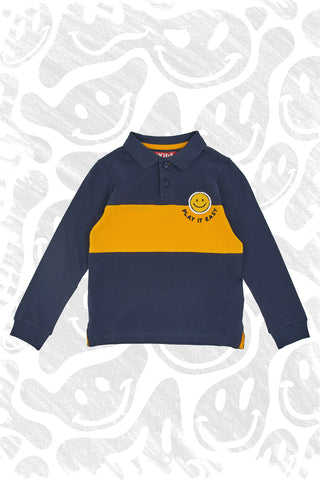 Modra in rumena majica z dolgimi rokavi PITT KIDS 6031
