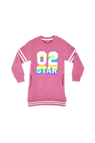 Roza obleka s holografskim potiskom PITT KIDS 6021