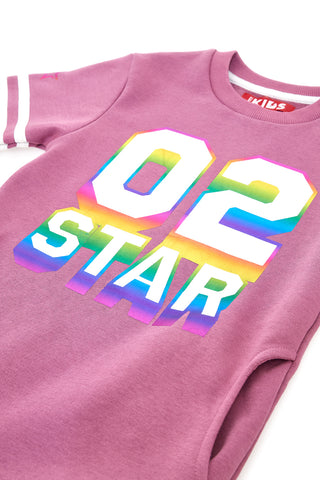 Roza obleka s holografskim potiskom PITT KIDS 6021