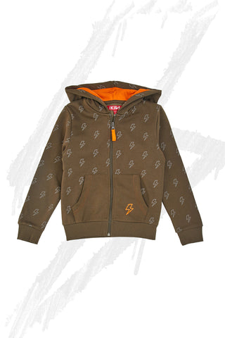 Zelena in oranžna kapuco z zadrgo PITT KIDS 6025