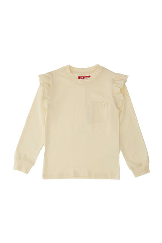Bela majica z dolgimi rokavi in okroglim izrezom PITT KIDS 6028