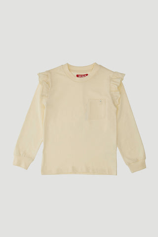 Bela majica z dolgimi rokavi in okroglim izrezom PITT KIDS 6028