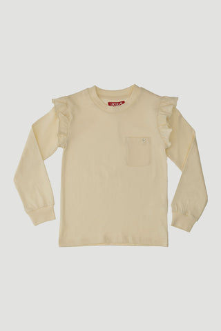 Bela majica z dolgimi rokavi in okroglim izrezom PITT KIDS 6028