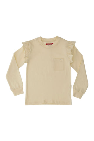 Bela majica z dolgimi rokavi in okroglim izrezom PITT KIDS 6028