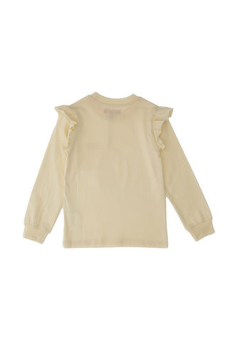 Bela majica z dolgimi rokavi in okroglim izrezom PITT KIDS 6028