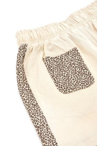 Bež hlače z leopardjim vzorcem Pitt Kids PT-K-SH-7004