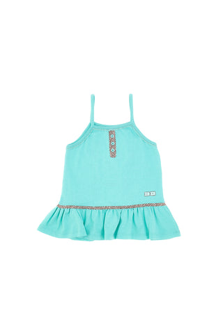 Majica z naramnicami Fine Verde Acqua Pitt Kids PT-K-T-7009
