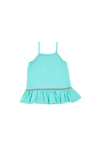 Majica z naramnicami Fine Verde Acqua Pitt Kids PT-K-T-7009