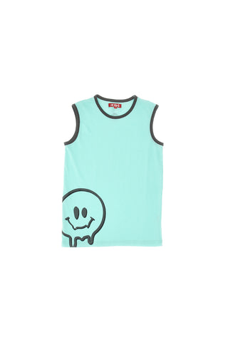 Modra majica Play It Easy s sivim nasmehom PITT KIDS PT-K-T-7022