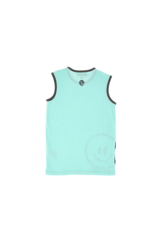 Modra majica Play It Easy s sivim nasmehom PITT KIDS PT-K-T-7022