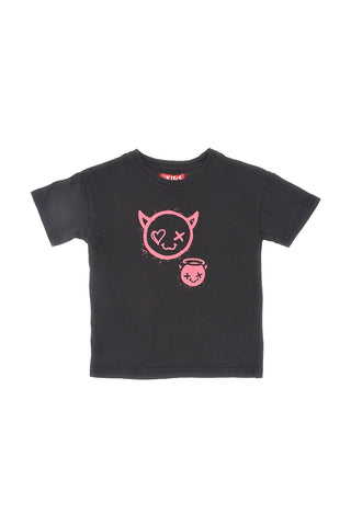 Črna majica s potiskom na prsih Pitt Kids PT-K-T-7025