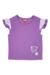 Majica z okroglim izrezom in nabranimi rokavi, vijolična  PITT KIDS PT-K-T-7026