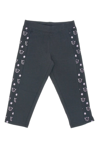 Črne legice z vijoličnimi detajli Pitt Kids PT-K-LG-7028