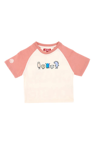 Majica Beige in Rosa Pitt Kids PT-K-T-7031