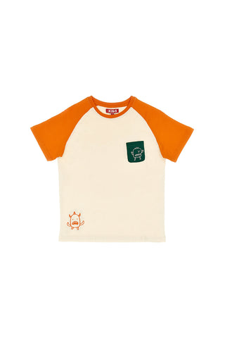 Bež in oranžna majica PITT KIDS PT-K-T-7036