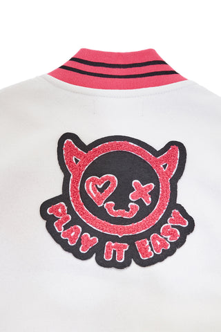Dvobarvna majica varsity z notranjostjo iz flisa Pitt Kids PT-KF-8006