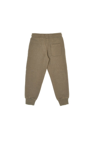 Hlače jogger vojaške zelene barve z vezenimi ojačitvami Pitt Kids PT-KP-8004