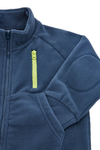 Modra majica z zadrgo in vezenim našitkom Pitt Kids PT-KF-8005