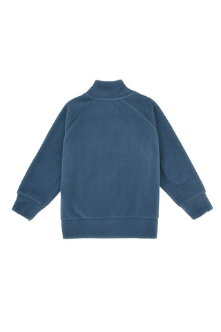 Modra majica z zadrgo in vezenim našitkom Pitt Kids PT-KF-8005