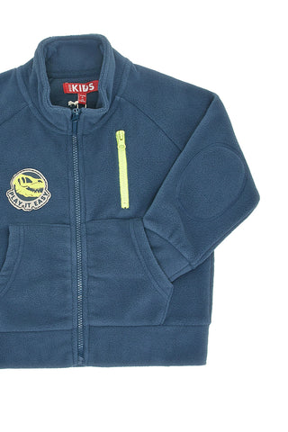 Modra majica z zadrgo in vezenim našitkom Pitt Kids PT-KF-8005