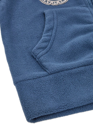 Modra majica z zadrgo in vezenim našitkom Pitt Kids PT-KF-8005