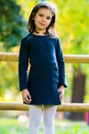 Modra obleka z origami vezeninami Pitt Kids PT-KD-8016