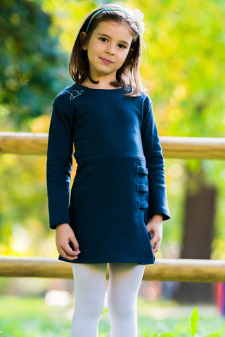 Modra obleka z origami vezeninami Pitt Kids PT-KD-8016