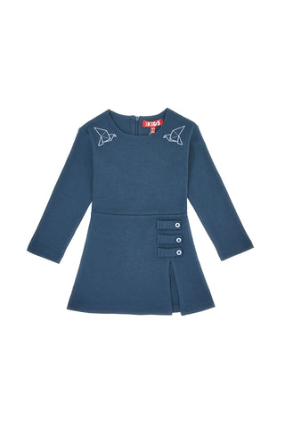 Modra obleka z origami vezeninami Pitt Kids PT-KD-8016