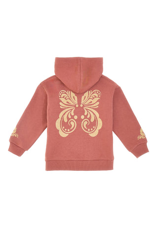 Roza majica s kapuco in reliefnim tiskom Pitt Kids PT-KF-8019