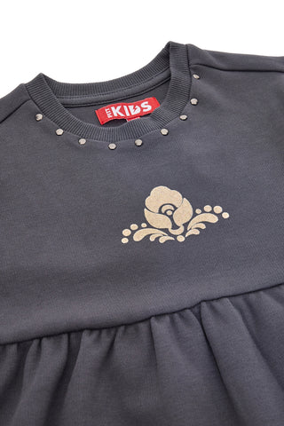 Siva obleka z zlatim potiskom Pitt Kids PT-K-8021
