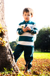 Polo majica z modro-belimi črtami iz bombaža Pitt Kids PT-KL-8023