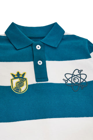 Polo majica z modro-belimi črtami iz bombaža Pitt Kids PT-KL-8023