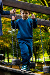 Zelena majica z atomskim potiskom in flisasto notranjostjo Pitt Kids PT-KF-8025